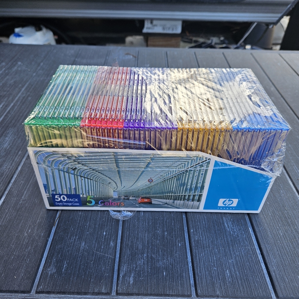 50 HP Multicolor Slimline Jewel‎ Cases - New & Factory Sealed - Slim For CD DVD